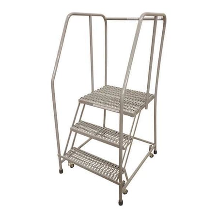 Cotterman 60 in H Steel Rolling Ladder, 3 Steps, 450 lb Load Capacity 1003R2630A3E20B3C1P6