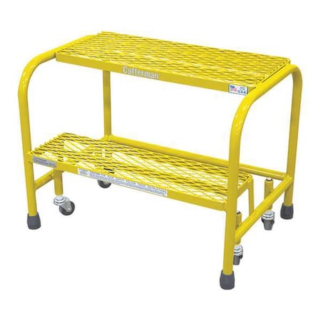Cotterman Rolling Step, 2 Steps, 20 in Overall Height, Steel, Yellow 1002N2626A1E10B3C2P1
