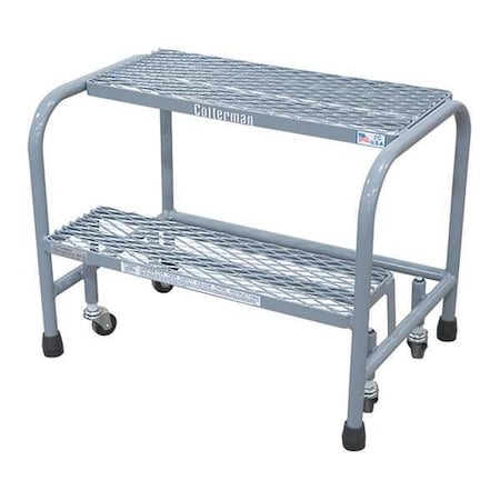 Cotterman Rolling Step, 2 Steps, 20 in Overall Height, Steel, Gray 1002N2626A1E20B3C1P1