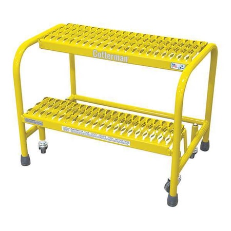 Cotterman Rolling Step, 2 Steps, 20 in Overall Height, Steel, Yellow 1002N2626A3E10B3C2P1