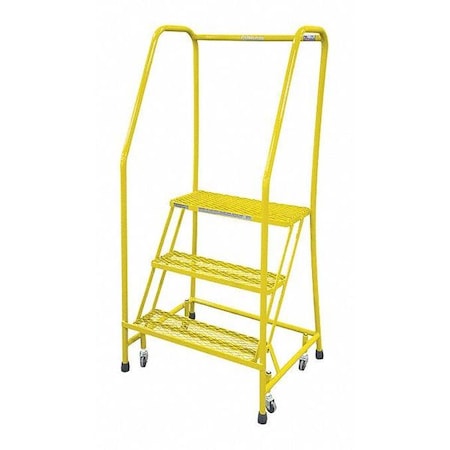 Cotterman 60 in H Steel Rolling Ladder, 3 Steps, 450 lb Load Capacity 1003R1820A3E10B3C2P6