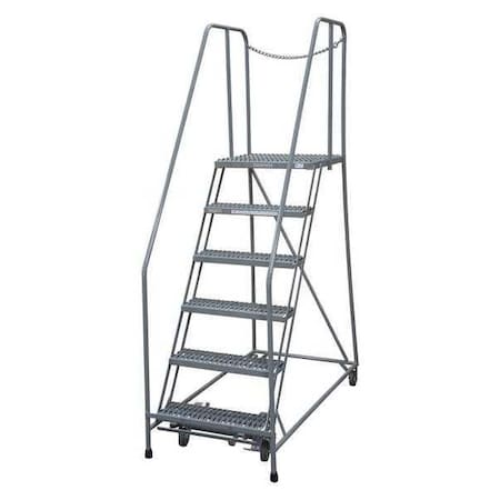 Cotterman 90 in H Steel Rolling Ladder, 6 Steps, 450 lb Load Capacity 1006R2630A1E20B4D3C1P6