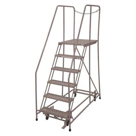 Cotterman 90 in H Steel Rolling Ladder, 6 Steps, 450 lb Load Capacity 1006R2630A6E30B4D3C1P6