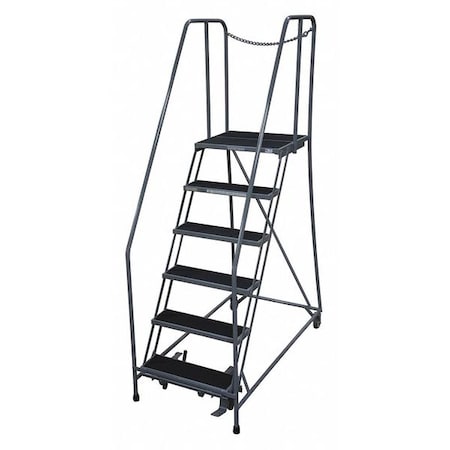 Cotterman 90 in H Steel Rolling Ladder, 6 Steps, 450 lb Load Capacity 1006R2630A2E20B4D3C1P6