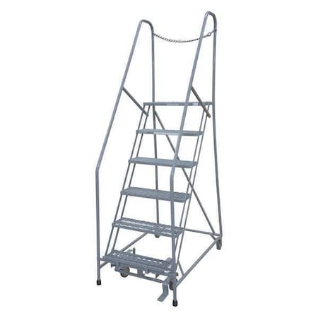 Cotterman 90 in H Steel Rolling Ladder, 6 Steps, 450 lb Load Capacity 1006R2630A1E10B4D3C1P6