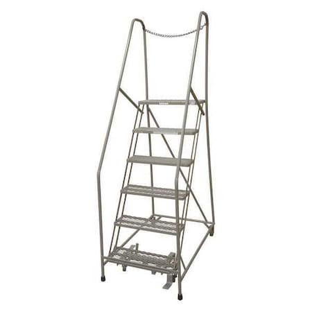 Cotterman 90 in H Steel Rolling Ladder, 6 Steps, 450 lb Load Capacity 1006R1824A1E10B4D3C1P6
