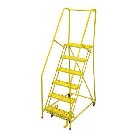 Cotterman 90 in H Steel Rolling Ladder, 6 Steps, 450 lb Load Capacity 1006R2630A6E10B4C2P6