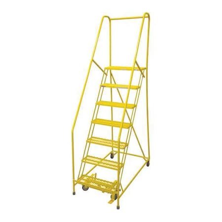Cotterman 100 in H Steel Rolling Ladder, 7 Steps, 450 lb Load Capacity 1507R2630A3E10B4W4C2P6