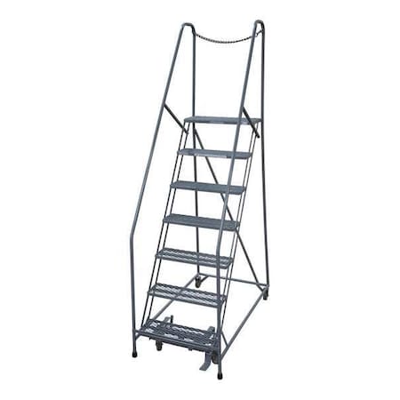 Cotterman 100 in H Steel Rolling Ladder, 7 Steps, 450 lb Load Capacity 1007R2630A6E10B4D3C1P6