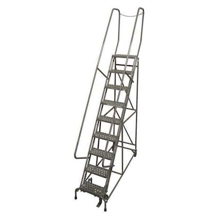 Cotterman 120 in H Steel Rolling Ladder, 9 Steps, 450 lb Load Capacity 1009R1824A6E10B4D3C1P6