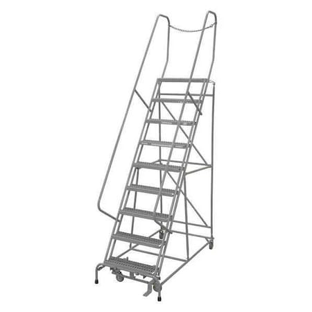 Cotterman 120 in H Steel Rolling Ladder, 9 Steps, 450 lb Load Capacity 1009R2632A3E10B4D3C1P6