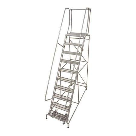 COTTERMAN 130 in H Steel Rolling Ladder, 10 Steps, 450 lb Load Capacity 1510R2632A3E10B4W5C1P6