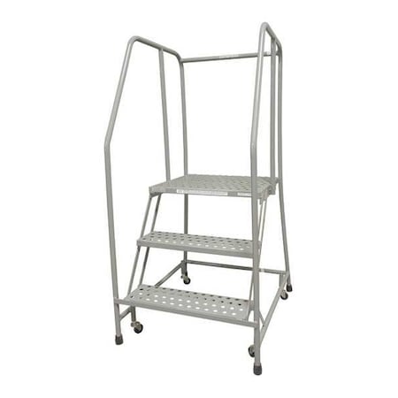 Cotterman 60 in H Steel Rolling Ladder, 3 Steps, 450 lb Load Capacity 1503R1820A6E20B3C1P6