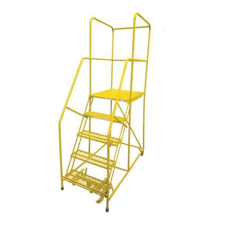 Cotterman 80 in H Steel Rolling Ladder, 5 Steps, 450 lb Load Capacity 1505R2630A1E30B4W4C2P6