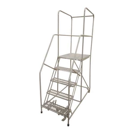 Cotterman 80 in H Steel Rolling Ladder, 5 Steps, 450 lb Load Capacity 1505R3232A1E30B4W4C1P6