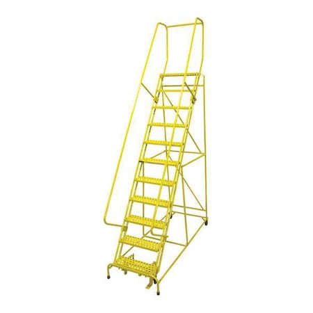 Cotterman 140 in H Steel Rolling Ladder, 11 Steps, 450 lb Load Capacity 1511R2632A2E10B4W4C2P6