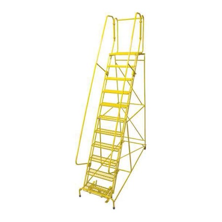 Cotterman 140 in H Steel Rolling Ladder, 11 Steps, 450 lb Load Capacity 1511R2632A3E30B4W4C2P6