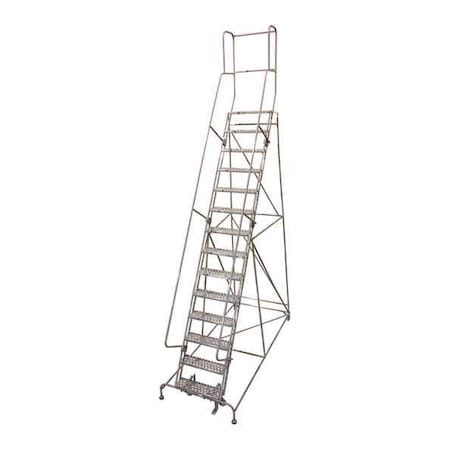 COTTERMAN 182 in H Steel Rolling Ladder, 14 Steps, 450 lb Load Capacity 1514R2642A6E10B4W5C1P3