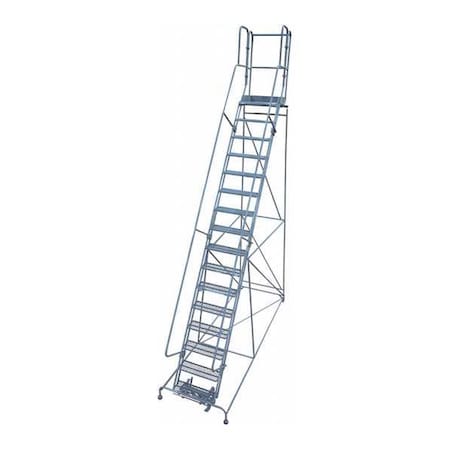 Cotterman 202 in H Steel Rolling Ladder, 16 Steps, 450 lb Load Capacity 1516R3242A1E30B4W4C1P3