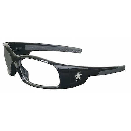 Mcr Safety Swagger (SR1), Safety Glasses, Anti-Scratch, Clear Lens, Black/Gray Frame, Full-Frame SR110