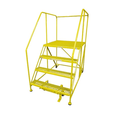 Cotterman Work Platform, 4 Step, Steel, 70In. H. 4WP3648RA3B4B8AC2P6