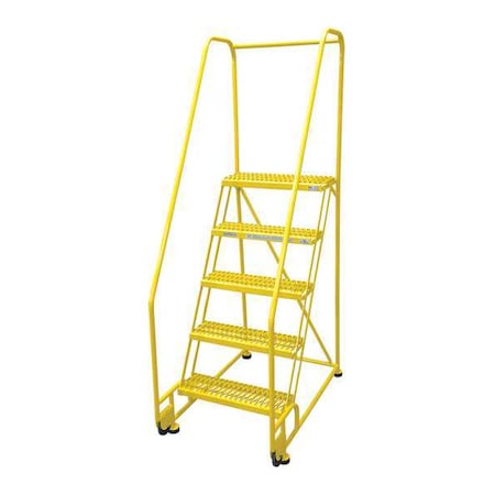 Cotterman 80 in H Steel Tilt and Roll Ladder, 5 Steps, 450 lb Load Capacity 5TR26A3E10B8C2P6