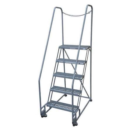 Cotterman 80 in H Steel Tilt and Roll Ladder, 5 Steps, 450 lb Load Capacity 5TR18A3E10B8D3C1P6