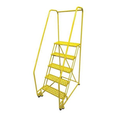 Cotterman 80 in H Steel Tilt and Roll Ladder, 5 Steps, 450 lb Load Capacity 5TR18A6E10B8C2P6