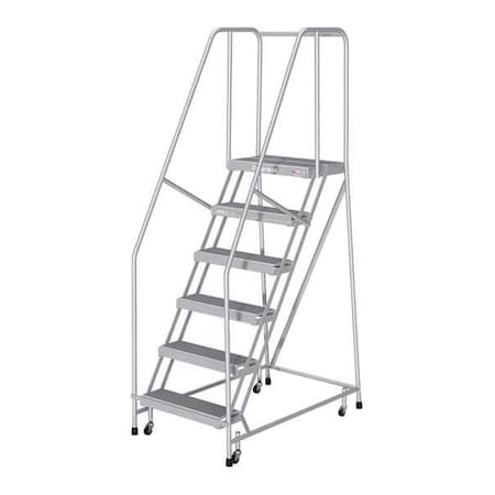Cotterman 90 in H Aluminum Rolling Ladder, 6 Steps, 350 lb Load Capacity A6R2630A4B3C50M6P6