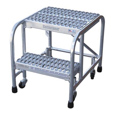 Cotterman 20 in H Aluminum Rolling Ladder, 2 Steps, 350 lb Load Capacity A2N1818A4B3C50P6