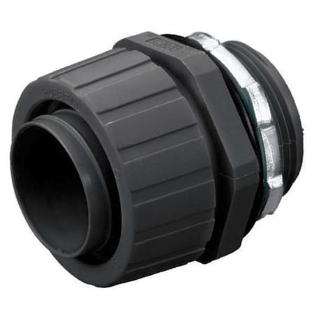 Hubbell Wiring Device-Kellems Conduit Fitting Connector, 2 in, Threaded, Nylon, Black P200NBK