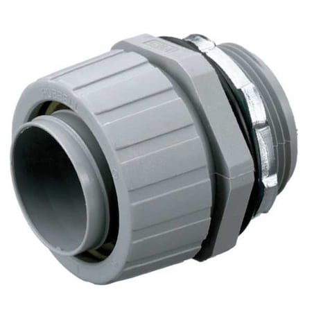 Hubbell Wiring Device-Kellems Conduit Fitting Connector, 2 in, Threaded, Nylon, Gray P200NGY