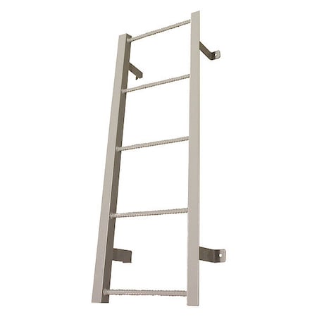 Cotterman 4 ft 7 in Overall H, Fixed Ladder, Steel, 5 Steps, Side Step Exit, Powder Coated Finish F5S C1
