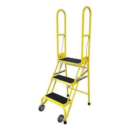 Cotterman 60 in H Steel Rolling Ladder, 3 Steps, 350 lb Load Capacity SAS3A2E10B8C2P6
