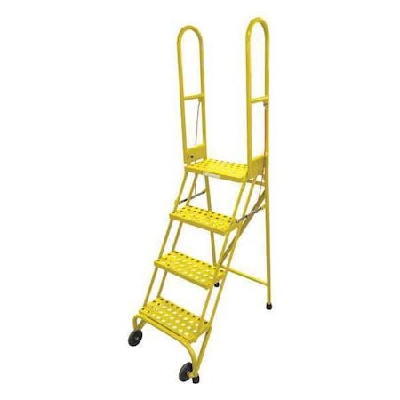 Cotterman 70 in H Steel Rolling Ladder, 4 Steps, 350 lb Load Capacity SAS4A6E10B8C2P6