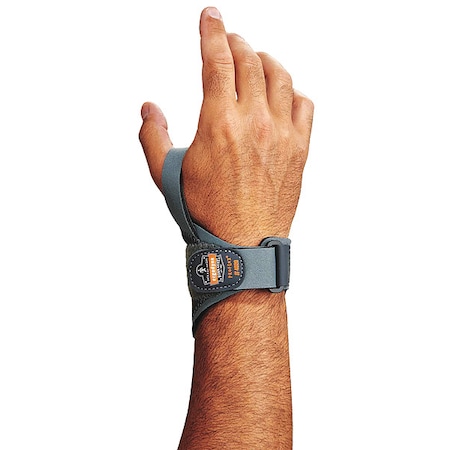 Ergodyne Wrist Support, neoprene, Single Strap, Left, Gray, Size S 70282