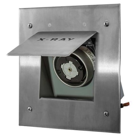 Hubbell Wiring Device-Kellems Locking Receptacle, Non-NEMA, 50 A, 250V AC, Single Phase, 2 Pole, Flush Mount, Screw Terminals HBL25505