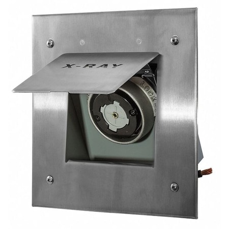 Hubbell Wiring Device-Kellems Locking Receptacle, Non-NEMA, 60 A, 250V AC, Single Phase, 2 Pole, Flush Mount, Screw Terminals HBL25603