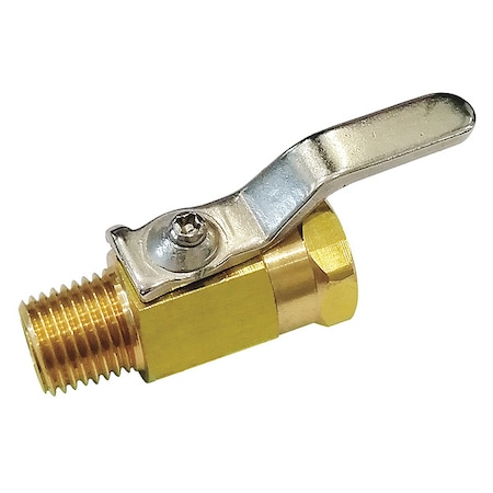 Zoro Select 1/8" FNPT x MNPT Brass Mini Ball Valve Inline G-MMFP-18