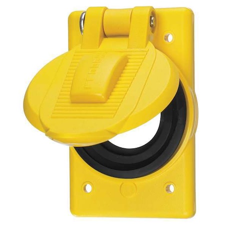 Hubbell Wiring Device-Kellems 1 Gang -Gang Vertical Weatherproof Cover, 2 27/32 in W, 4 9/16 in H HBL74CM24WO