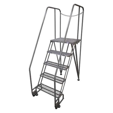 Cotterman 90 in H Steel Tilt and Roll Ladder, 6 Steps, 350 lb Load Capacity 6STR26A3E20B8D3C1P6