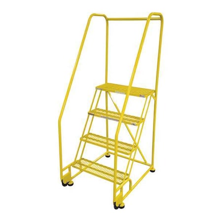 Cotterman 70 in H Steel Tilt and Roll Ladder, 4 Steps, 450 lb Load Capacity 4TR18A1E10B8C2P6