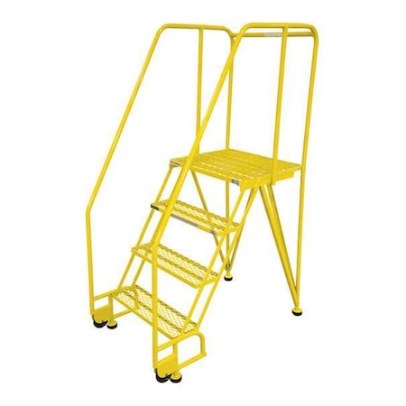 Cotterman 70 in H Steel Tilt and Roll Ladder, 4 Steps, 350 lb Load Capacity 4STR26A6E20B8C2P6