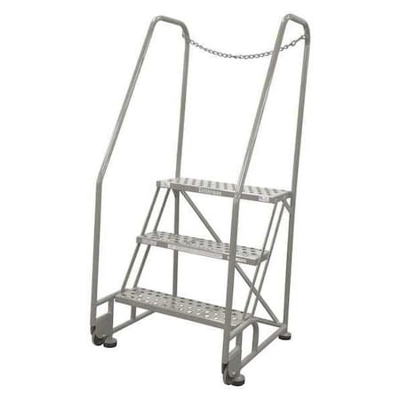 Cotterman 60 in H Steel Tilt and Roll Ladder, 3 Steps, 450 lb Load Capacity 3TR26A6E20B8D3C1P6