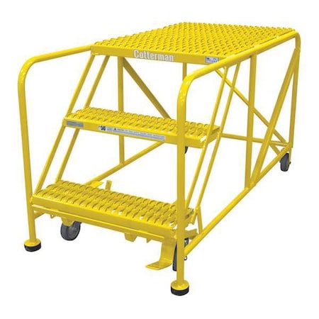 COTTERMAN Work Platform, 3 Step, Steel, 30In. H. 3WP2436A3B8AC2P6