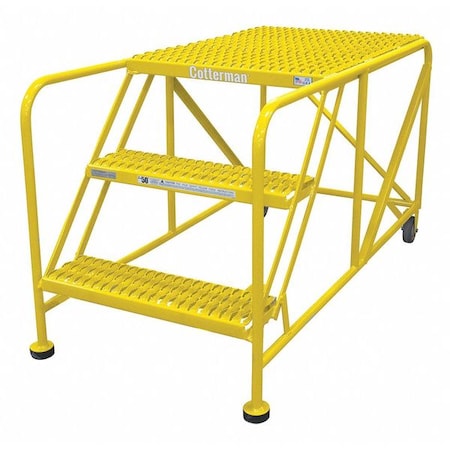 Cotterman Work Platform, 3 Step, Steel, 30In. H. 3WP3648A3B8AC2P6
