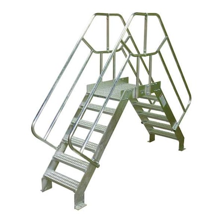 Cotterman Crossover Bridge, 40 in Platform Ht, Aluminum, 500 lb Load Capacity, 5 Steps 5SCA36A3C50P3