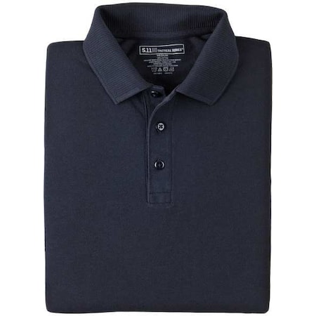 5.11 Tactical Polo Shirt, 100% Cotton, Button, Navy, 2XL 42056T