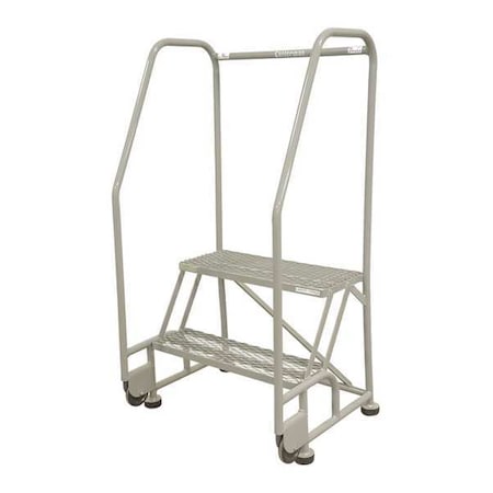 Cotterman 50 in H Steel Tilt and Roll Ladder, 2 Steps, 450 lb Load Capacity 2TR18A6E10B8D3C1P6