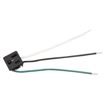 True Straight Blade Receptacle, 15 A, 125V AC, Black 801229